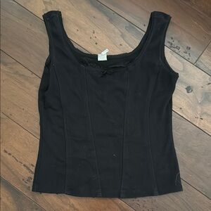 VINTAGE Black Sleeveless Bustier Tank Top